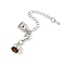 Brass Chain Extender, with Cord Ends and Lobster Claw Clasps, Platinum, 33mm, Hole: 4.5mm, Cord End: 6x9mm