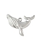 304 Stainless Steel Whale Pendants, Marine Animal Charms, Non-Tarnish, Stainless Steel Color, 22x28.5x3mm, Hole: 2mm