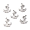 Tarnish Resistant 201 Stainless Steel Pendants, Laser Cut, Anchor, Stainless Steel Color, 18x13x1mm,Hole:1.40mm