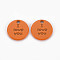 Spray Painted Alloy Charms for Valentine's Day, Cadmium Free & Lead Free, Flat Round with Phrase I Love You, Chocolate, 13x13x1.5mm, Hole: 1.6mm