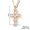 Brass Shiny Clear Cubic Zirconia Cross Pendant Necklaces Fashionable and Versatile, Golden, 15.75 inch(40cm)