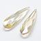 Faceted Teardrop Glass Pendants, Briolette Cut, Lemon Chiffon, 76.5x22x18mm, Hole: 1mm