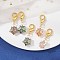 Copper Wire Wrapped Electroplated Glass Star Pendant Decoration, with Alloy Lobster Claw Clasps, Golden, 35mm, 5pcs/set