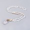Natural Quartz Crystal Pendant Necklaces, with Pearl and Brass Findings, Bullet, 31.5 inch~32.3 inch(80~82cm), Pendant: 45~55x15x10mm