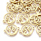 201 Stainless Steel Links connectors, Laser Cut Links, Flat Round with Angel, Golden, 20x15x1mm, Hole: 1.6mm