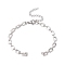 Brass Rectangle Link Chains Bracelet Making, with Jump Ring, Platinum, 6-3/4 inch(17.2cm)