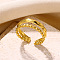 Simple Style 304 Stainless Steel Cuff Rings, for Women, Golden, Inner Diameter: 18mm