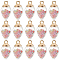 40Pcs Glass Pendants, with Resin Beads Inside and Golden CCB Finding, Teardrop Charms, Colorful, 25x14mm, Hole: 2.5mm