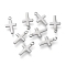 Non-Tarnish 304 Stainless Steel Charms, Laser Cut, Cross, Stainless Steel Color, 10x5.5x0.3mm, Hole: 1mm