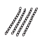 Ion Plating(IP) 304 Stainless Steel Curb Chains Extender, Black, 22~25mm, Link: 3x1.6x0.4mm