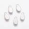 Tarnish Resistant 201 Stainless Steel Charms, Oval, Stamping Blank Tag, Stainless Steel Color, 10.5x5.5x0.5mm, Hole: 1.5mm