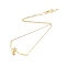 925 Sterling Silver Clear Cubic Zirconia Star Pendant Necklace Making, for Half Drilled Beads, with 925 Stamp, Real 18K Gold Plated, 16.73 inch(42.5cm), Pendants: 40x18mm, Pin: 0.8mm