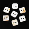 Freshwater Shell Buttons, 2-Hole, Square, Seashell Color, 8x8x1.5~2mm, Hole: 1.6mm
