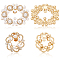 4Pcs 2 Styles Flower/Oval Alloy Rhinestone Detachable Shoe Buckle Clips, Plastic Imitation Pearl Shoe Decoration, White, 44~48x43~61x13.5~14mm, 2pcs/style