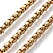 304 Stainless Steel Box Chains, Unwelded, Golden, 3x3x1.5~2mm