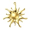 304 Stainless Steel Pendants, Golden, Sun, 35x33x3mm, Hole: 1.8mm