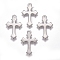 Tarnish Resistant 201 Stainless Steel Pendants, Laser Cut, Cross, Stainless Steel Color, 18x11.5x0.8mm, Hole: 1.4mm