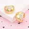 Brass Micro Pave Clear Cubic Zirconia Cuff Rings for Women, Cadmium Free & Lead Free, Real 18K Gold Plated, 18.2mm, Inner Diameter: 17.5~18mm