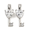 Brass Micro Pave Clear Cubic Zirconia Pendants, Cadmium Free & Nickel Free & Lead Free, Heart Key Charms, Platinum, 15.5x7x3.5mm, Hole: 3x4.5mm