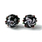 Handmade Bumpy Lampwork Beads, Round, Black, 14.5~15.5x13.5mm, Hole: 1.4mm