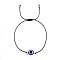 Bohemian Style Resin Evil Eye Bead Braided Bracelets, Adjustable Nylon Cord Braided Bracelets for Women, Black, Inner Diameter: 11 inch(28cm)
