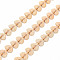 Handmade Brass Link Chains, Soldered, with Spool, Textured, Heart, Real 18K Gold Plated, 7x6.5x0.4mm, about 16.4 Feet(5m)/roll