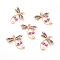 Eco-Friendly Brass Micro Pave Cubic Zirconia with Enamel Pendants, Long-Lasting Plated, Lead Free & Cadmium Free & Nickel Free, Real 18K Gold Plated, Real 18K Gold Plated, 28x29.5x7mm, Hole: 3mm