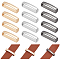 12Pcs 3 Colors Alloy Loop Keepers, Belt Buckle, Rectangle, Mixed Color, 2.4x0.38x0.75cm, Inner Diameter: 2.2x0.52cm, 4pcs/color