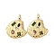 Brass Micro Pave Cubic Zirconia Pendants, Nuggets, Long-Lasting Plated, Cadmium Free & Lead Free, Rack Plating, Real 18K Gold Plated, 20x17.5x2mm, Hole: 3.5x2.5mm