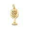Brass Micro Pave Cubic Zirconia Pendants, Goblet Charms, with Jump Ring, Cadmium Free & Lead Free, Rack Plating, Long-Lasting Plated, Real 18K Gold Plated, 16x7x3.5mm, Hole: 3.5mm