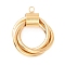 PVD Vacuum Plating 304 Stainless Steel Pendants, Tricyclic, Golden, 23x20x7mm, Hole: 1.8mm