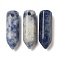 Natural Blue Spot Jasper Pointed Pendants, Faceted Bullet Shaped Charms, 20~20.5x6.5~7x6~6.5mm, Hole: 1.6mm