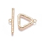 Brass Toggle Clasps, with Jump Rings, for DIY Jewelry Making, Real 18K Gold Plated, Triangle: 14.5x13x1.5mm, Bar: 21.5x4.5x1.5, Hole: 1.4mm