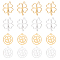 16Pcs 2 Style 201 Stainless Steel Hollow Pendants, Clover, Golden & Stainless Steel Color, 22~23x18~20x1mm, Hole: 1.4~1.5mm, 8pcs/style