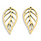 Ion Plating(IP) 201 Stainless Steel Pendants, Hollow, Leaf, Real 18K Gold Plated, 30.5x15.5x1.5mm, Hole: 1.4mm
