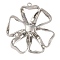 Rack Plating Alloy Pendants, Cadmium Free & Nickel Free & Lead Free, Flower, Platinum, 46.5x42.5x5mm, Hole: 2mm
