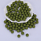 Round Silicone Focal Beads, Dark Olive Green, 15mm, Hole: 2mm