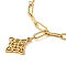 304 Stainless Steel Pendant Necklaces with Paperclip Chains, Hollow Witch Knot, Golden, 16.54 inch(42cm)