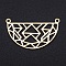 201 Stainless Steel Pendants, Filigree Joiners Findings, Laser Cut, Half Round with Geometric Figure, Golden, 18x31x1mm, Hole: 1.4mm