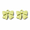 Spray Painted Alloy Pendants, Cadmium Free & Nickel Free & Lead Free, Bowknot, Yellow Green, 16x16.5x3mm, Hole: 2mm