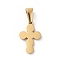 304 Stainless Steel Pendants, Cross, Golden, 18x12x1.5mm, Hole: 7x3mm