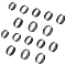 16Pcs 8 Size 201 Stainless Steel Plain Band Rings Set, Electrophoresis Black, Inner Diameter: 16~22mm, 2Pcs/size