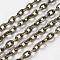 Iron Cable Chains, Unwelded, Flat Oval, Cadmium Free & Nickel Free & Lead Free, Antique Bronze Color, 7x5.1x1.2mm