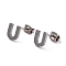 Tarnish Resistant 304 Stainless Steel Greek Alphabet Stud Earrings, Manual Polishing, Letter.Y, 7~11x2~10x1.5mm, Pin: 0.8mm