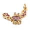 Rack Plating Brass Micro Pave Cubic Zirconia Pendants, Cadmium Free & Lead Free, Long-Lasting Plated, Crab, Real 18K Gold Plated, 22x15x3mm, Hole: 3.2mm