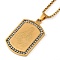 201 Stainless Steel Micro Pave Clear Cubic Zirconia Virgin Mary Rectangle Pendant Necklaces, Real 18K Gold Plated, 23.62 inch(60cm)