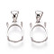 925 Sterling Silver Charms Claw Cabochon Settings, Oval, Platinum, Tray: 11x9mm, 13x9x5mm, Hole: 5.5x3.5mm