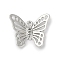 Alloy Pendants, Butterfly Charms, Lead Free & Cadmium Free & Nickel Free, Rack Plating, Platinum, 16.5x19.5x3mm, Hole: 1.4mm