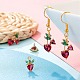 6шт латунные микропаве красочные кубические циркониевые подвески KK-LS0001-39-6