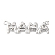 День матери латунные микро-паве прозрачные кубические цирконии слово мама соединительные подвески KK-V007-36P-1